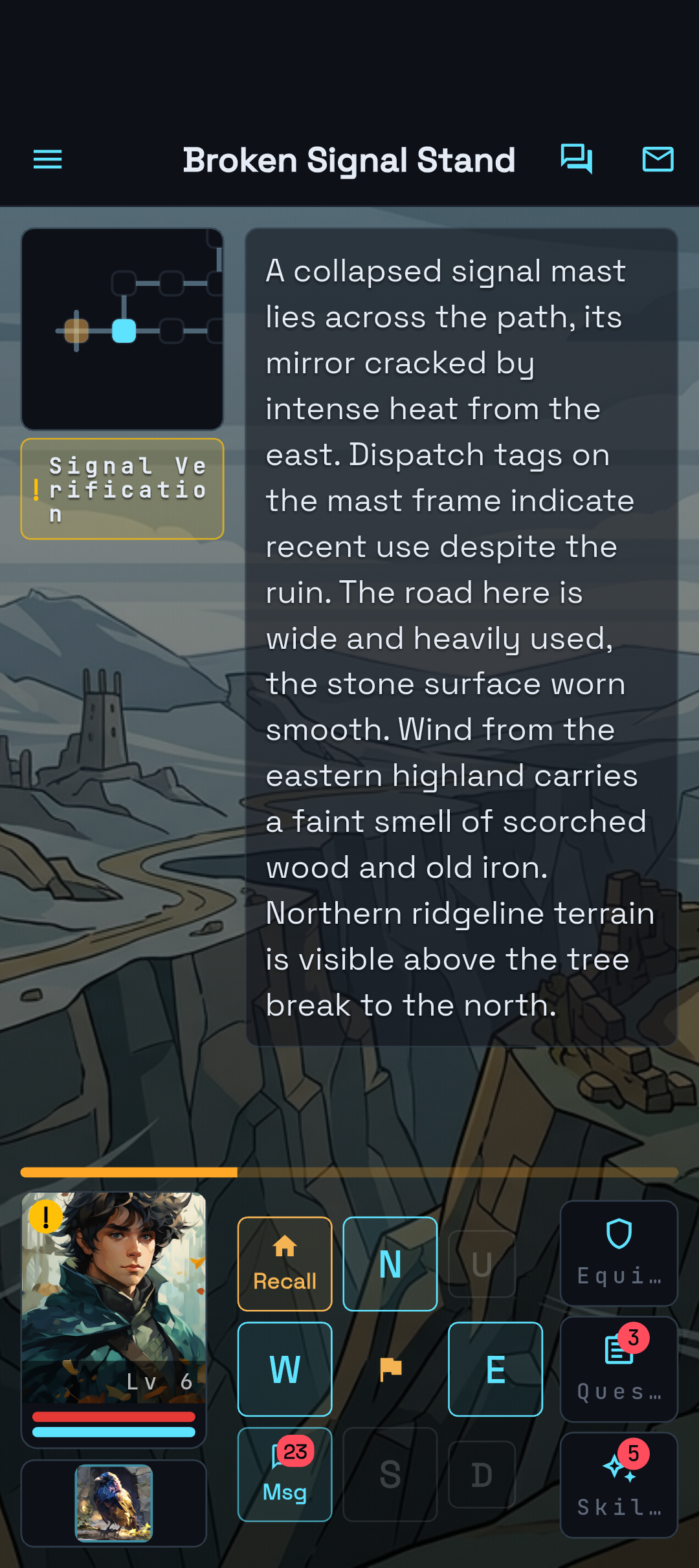 Drust exploration screen at the Broken Signal Stand